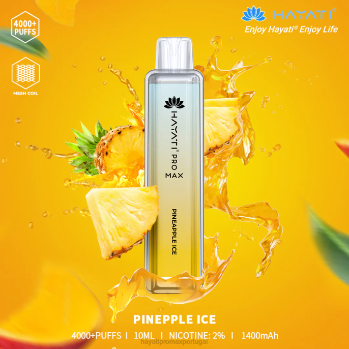 Hayati Pro Max descartável J4PV114 gelo de abacaxi - Hayati Vape Flavours Hayati Pro Max descartável J4PV114 gelo de abacaxi - Hayati Vape Flavours