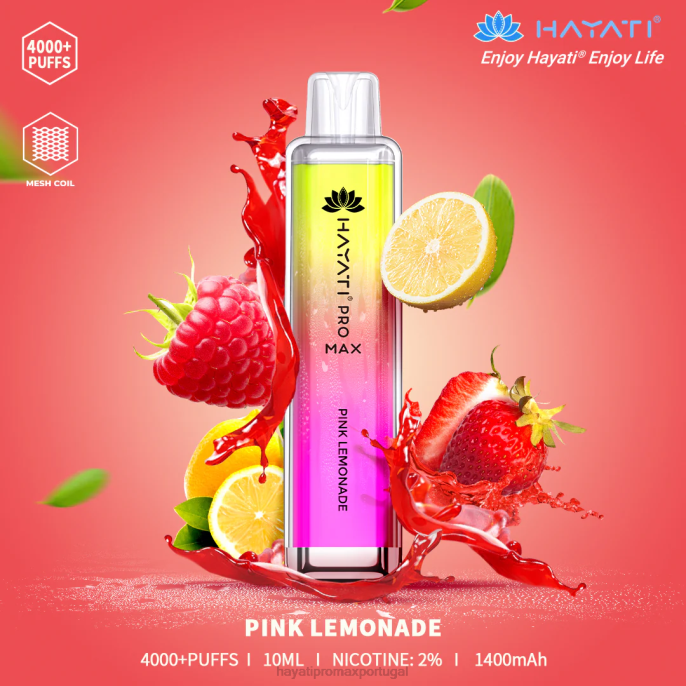 Hayati Pro Max descartável J4PV115 limonada rosa - Hayati Puffs Hayati Pro Max descartável J4PV115 limonada rosa - Hayati Puffs
