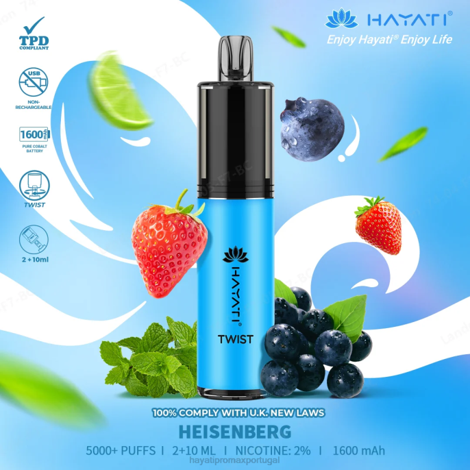 Hayati Twist descartável J4PV71 Heisenberg - Hayati Vape Portugal Hayati Twist descartável J4PV71 Heisenberg - Hayati Vape Portugal